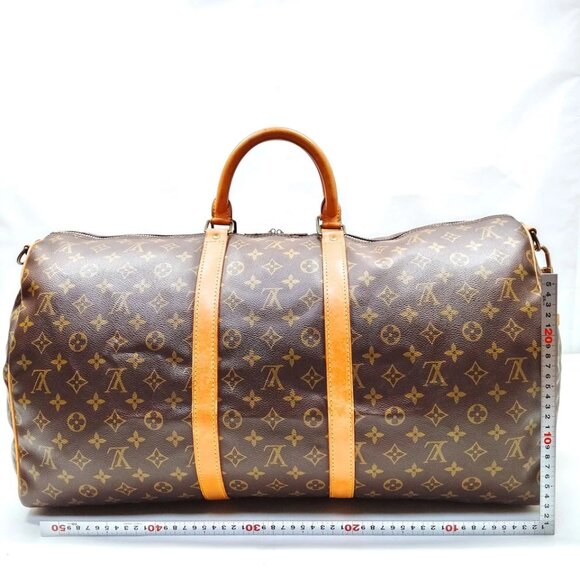 Louis Vuitton LV Boston Bag Keepall Bandouliere 55 Brown Monogram 791-042825 - Picture 2 of 9